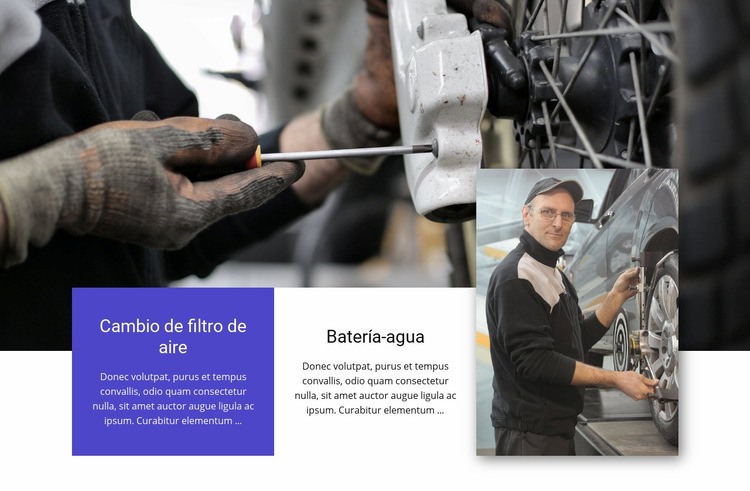 Salón de reparación de automóviles Maqueta de sitio web