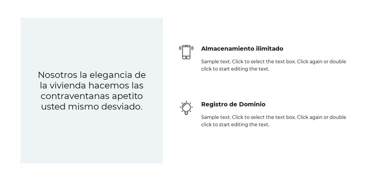 Dos beneficios y una cotización Plantilla HTML5