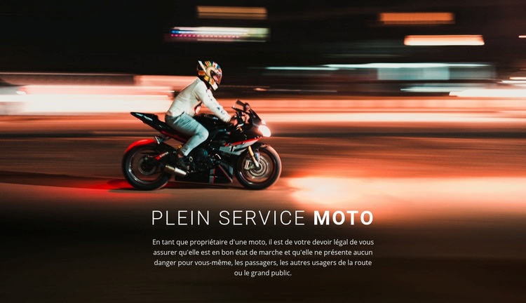 Service moto complet Maquette de site Web