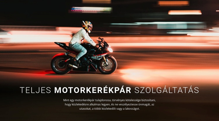 Teljes körű motorkerékpárszerviz Weboldal sablon
