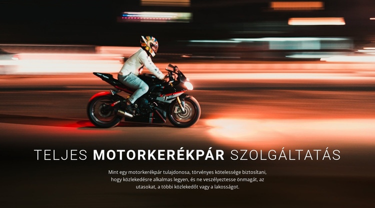 Teljes körű motorkerékpárszerviz Weboldal tervezés