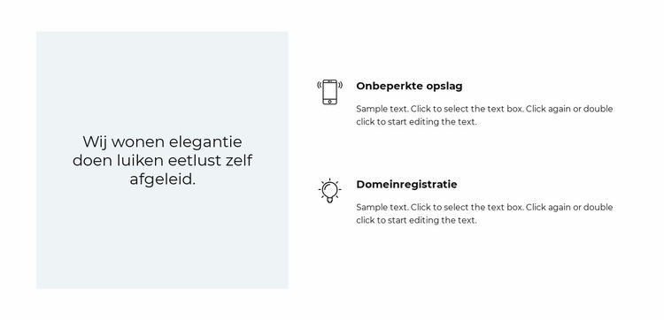 Twee voordelen en een offerte Website Builder-sjablonen