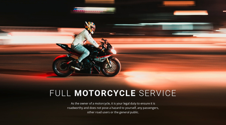 Full motorcycle service One Page Template