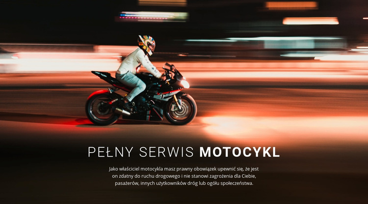 Pełna obsługa motocykli Szablon witryny sieci Web