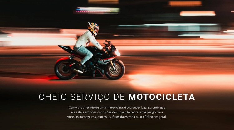 Serviço completo de motocicletas Construtor de sites HTML
