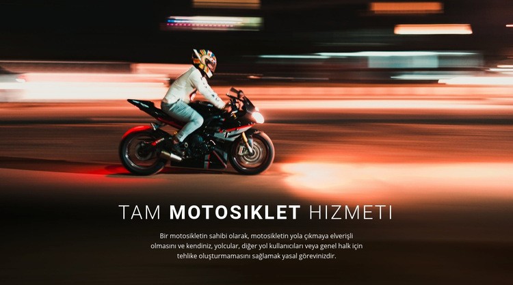 Tam motosiklet servisi HTML5 Şablonu
