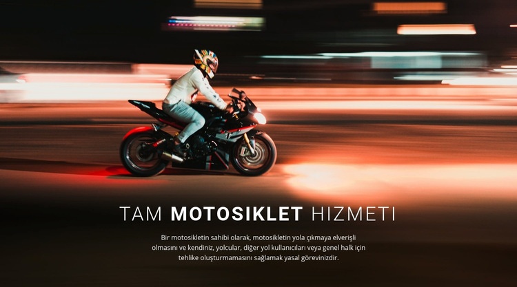 Tam motosiklet servisi Şablon