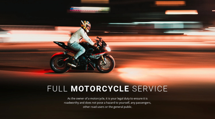 Full motorcycle service WordPress Theme
