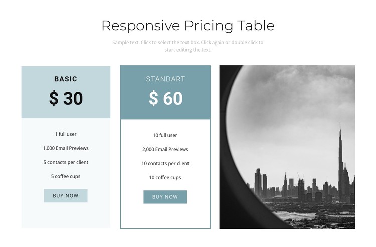 Service cost CSS Template