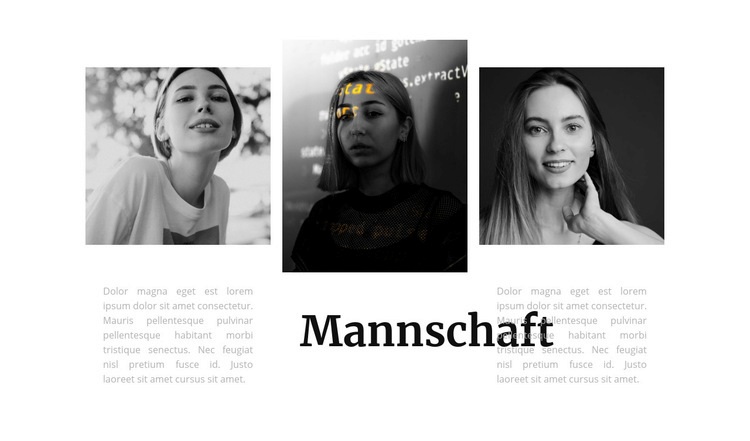Team von drei Mädchen Website-Modell