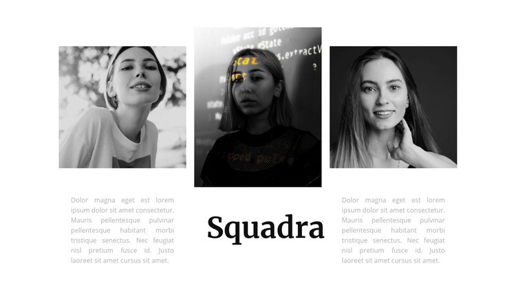 Squadra di tre ragazze Costruttore di siti web HTML