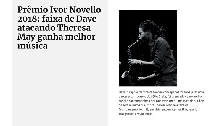 Melhor saxofonista Template CSS