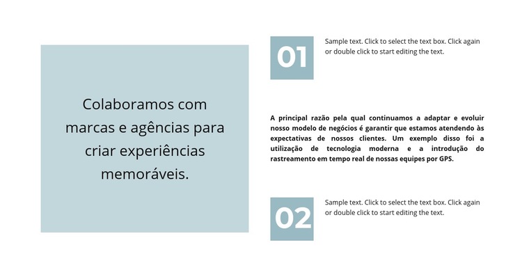 Citação e muito texto Modelo de site