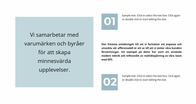 Citat och mycket text CSS -mall