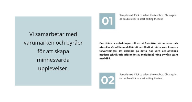 Citat och mycket text HTML-mall