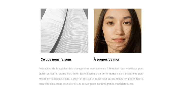 À propos de moi et du travail Modèle de site Web