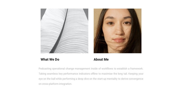 About me and work Homepage Design