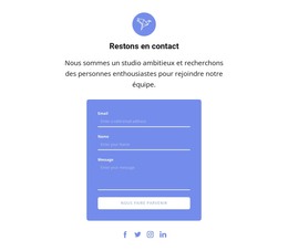 Formulaire De Contact Avec Texte Et Icône Contact Simple