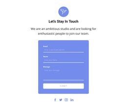 Contact form with text and icon - Html Code Example by Nicepage