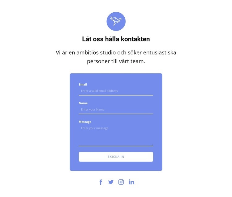 Kontaktformulär med text och ikon WordPress -tema