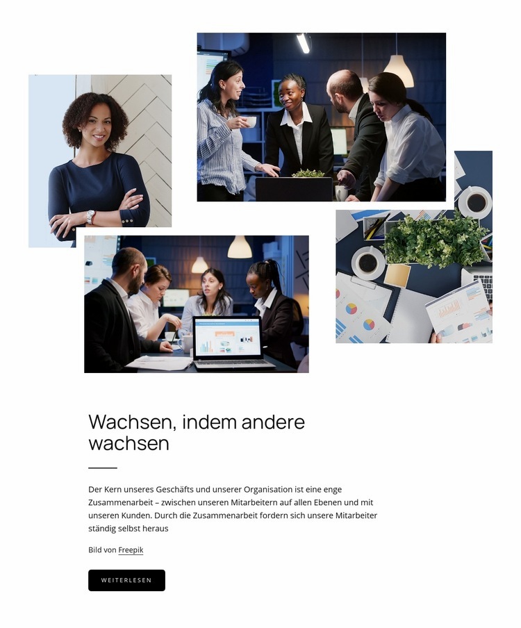 Wachsen, indem andere wachsen Website-Modell