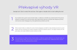 Výhody VR – HTML Šablona Webových Stránek