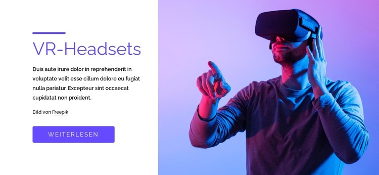 VR-Spiele, Headsets und mehr CSS-Vorlage
