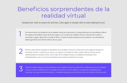 Beneficios De La Realidad Virtual: Plantilla De Sitio Web HTML