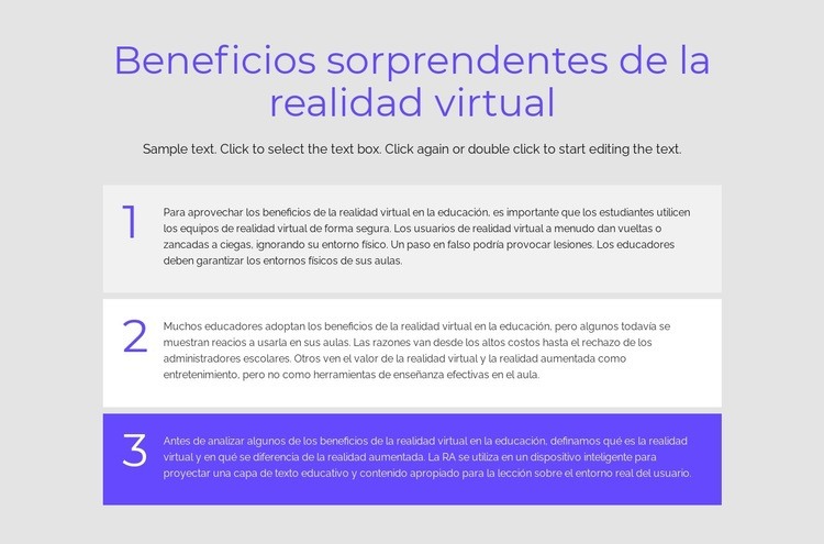 Beneficios de la realidad virtual Plantilla de una página