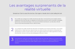 Avantages De La Réalité Virtuelle – Superbe Maquette De Site Web