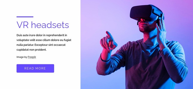 VR games, headsets and more Homepage Design