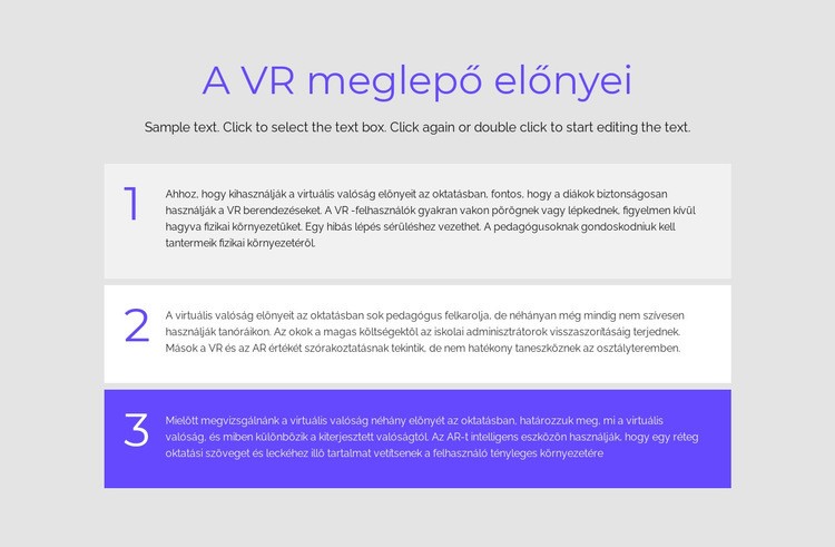 A VR előnyei HTML Sablon