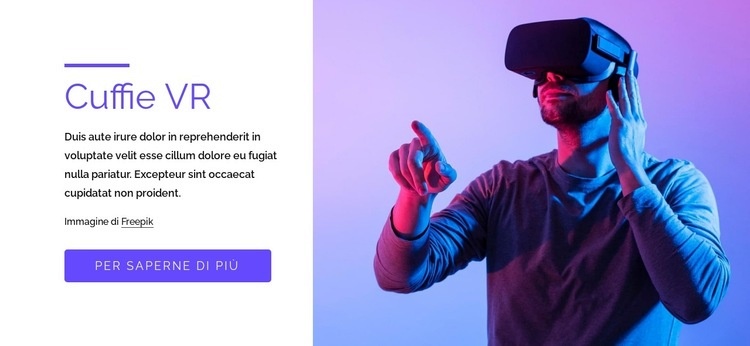 Giochi VR, visori e altro Mockup del sito web