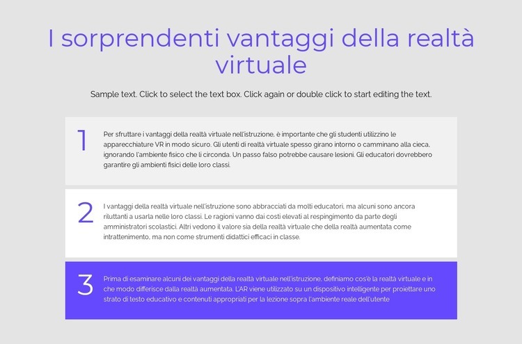 Vantaggi della realtà virtuale Modello HTML5