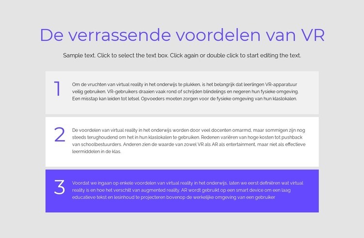 VR-voordelen HTML5-sjabloon