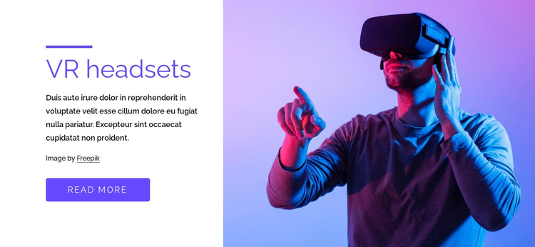 VR games, headsets and more One Page Template