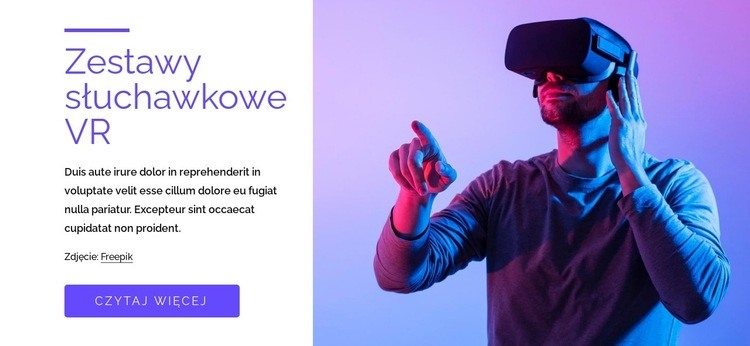 Gry VR, zestawy słuchawkowe i nie tylko Makieta strony internetowej