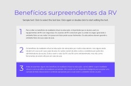 Benefícios VR - Maquete De Site Incrível