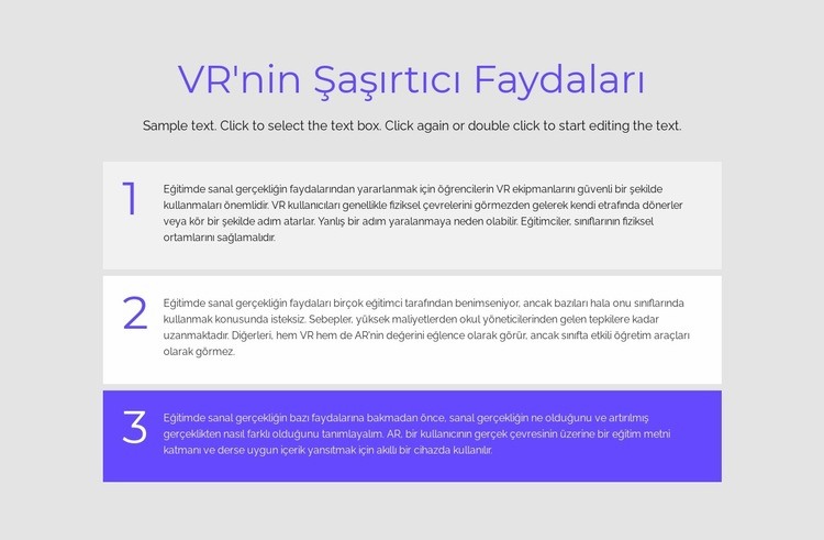 VR avantajları Açılış sayfası