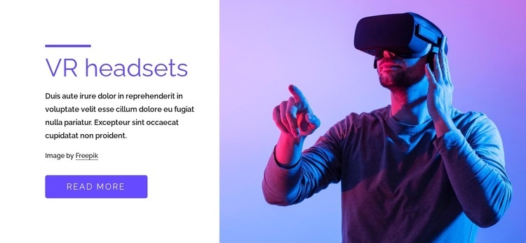 VR games, headsets and more Web Page Design