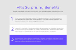 VR Benefits - Responsive Website Design