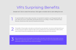 VR Benefits - Awesome Website Mockup
