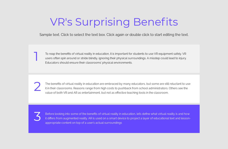 VR benefits WordPress Theme