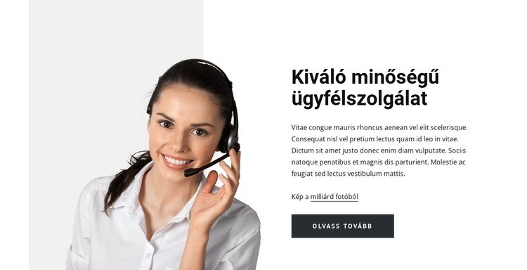 Magas színvonalú ügyfélszolgálat Weboldal sablon