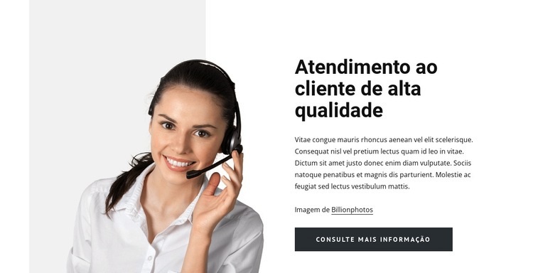 Atendimento ao cliente de alta qualidade Construtor de sites HTML