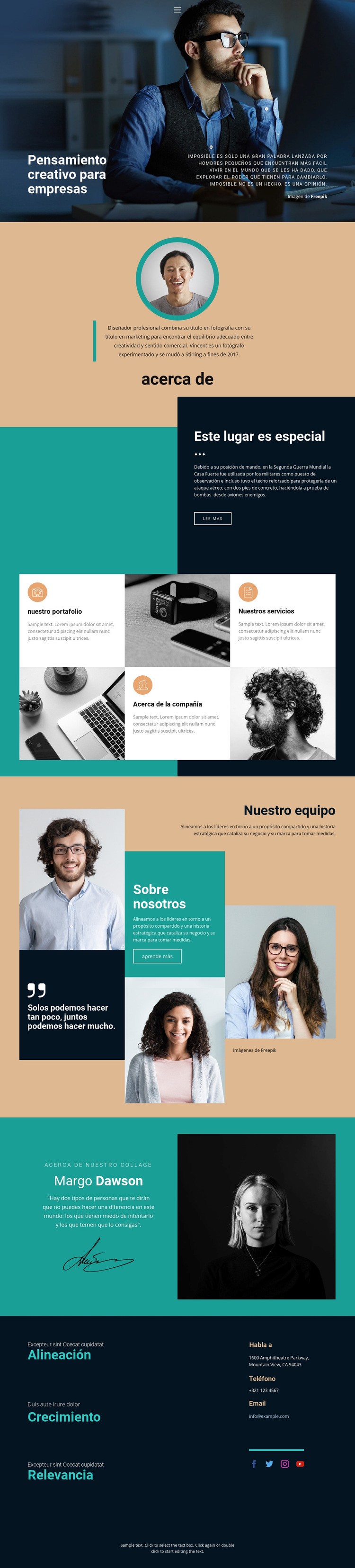 Negocio creativo en crecimiento Diseño de páginas web