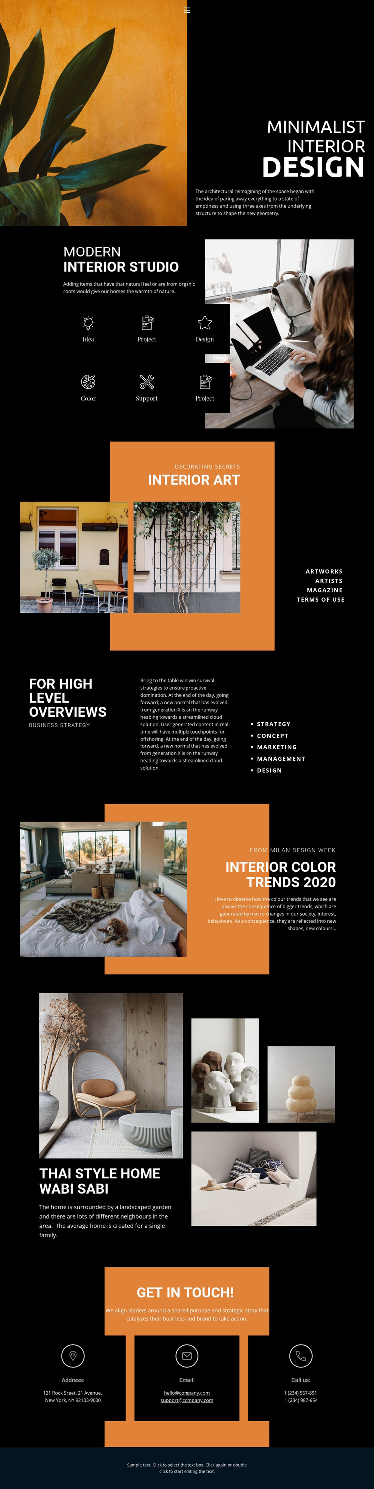 Personal thoughts in interior Homepage Design