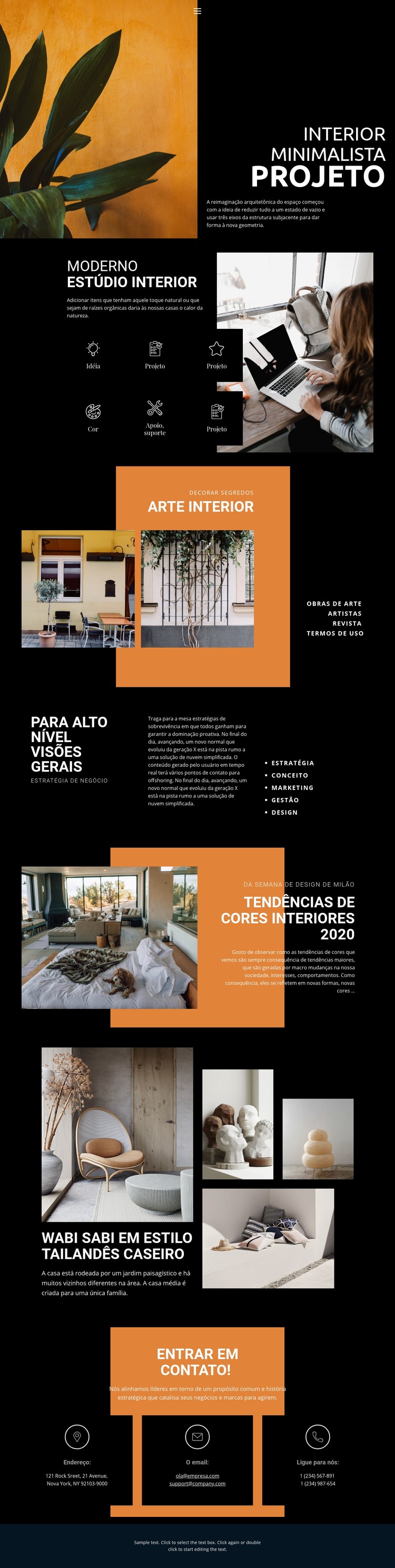 Pensamentos pessoais no interior Template CSS