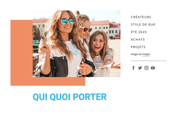 Qui quoi porter Modèle de site Web