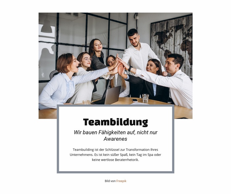 Teambuilding-Dienstleistungen Website Builder-Vorlagen
